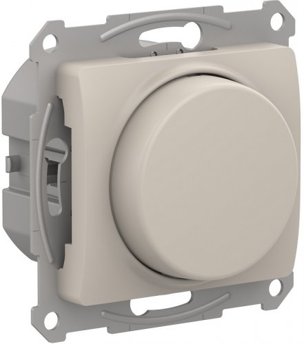 Светорегулятор поворотно-нажимной без рамки Systeme Electric Glossa 5-315Вт молочный картинка